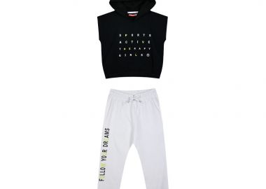 Παιδικό σετ 2 τεμάχια με κουκούλα και ανάγλυφο τύπωμα για κορίτσι - Λευκό 16-224266-0 - 16-224266-0-16-etwn-leyko - energiers - 