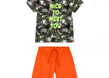 Παιδικό σετ μακό 2 τεμάχια για αγόρι με εμπριμέ μπλούζα και τύπωμα - ΚΑΡΟΤΙ 12-224174-0 - energiers - 