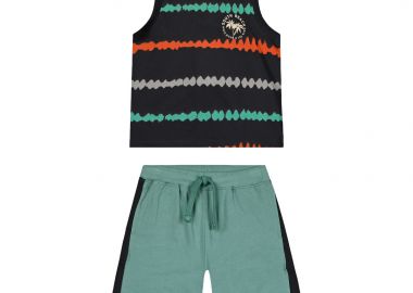 Παιδικό σετ μακό 2 τεμάχια με αμάνικη μπλούζα με τύπωμα για αγόρι - ΜΕΝΤΑ 12-224192-0 - energiers - 