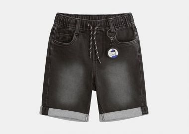 Παιδικό Σορτς για Αγόρια Washed Black ΜΠΛΕ - DPAM - 