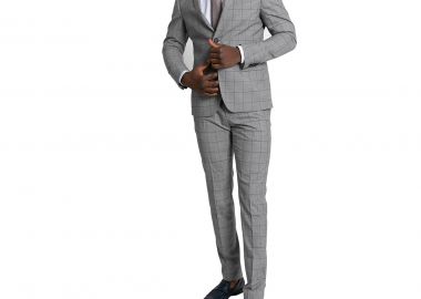 PAL ZILERI Ανδρικό Γκρι Checked Two-Piece Suit-Grey - PAL ZILERI - 