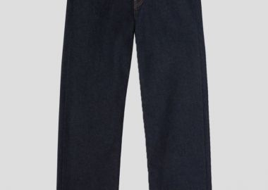 PALM ANGELS Ανδρικό Μπλε Logo Raw Wash Loose Denim Pants - PALM ANGELS - 