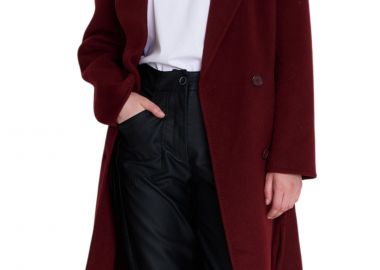 Παλτό Ale Σταυροκουμπωτό Με Ζώνη 8921728-BORDEAUX Γυναικείο - Ale - 