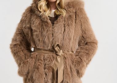 Παλτό Γούνινο Με Ζώνη & Φόδρα -  - 