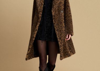 Παλτό λεοπάρ με εφέ γούνας - 5206179001977 -  - 