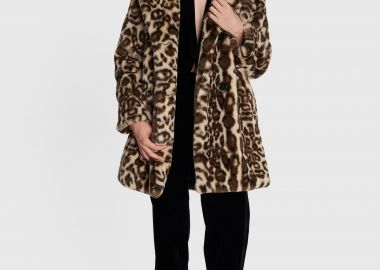 Παλτό λεοπάρ με εφέ γούνας - 5206634989123 -  - 