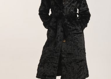 Παλτό Μακρύ Eco-Fur με Ζώνη -  - 