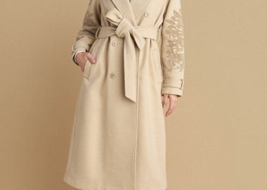 Παλτό με κεντήματα και ζώνη - 5206634997135 -  - 