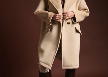 Παλτό με Υφή Scuba & Oversized Γραμμή -  - 