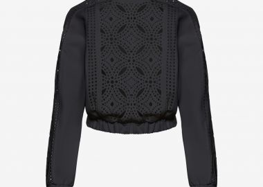 Paneled Long-Sleeved Baggy Top in Black - Cutcuutur - 