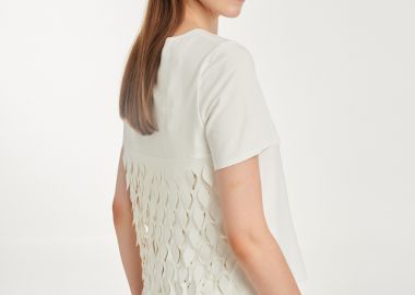 Panelled T-Shirt in White - Cutcuutur - 