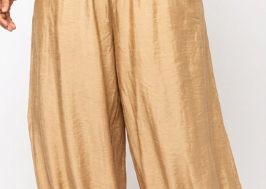 Παντελόνα ballon με τσέπες σε μπεζ χρώμα plus size -  - 