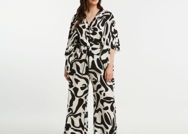 Παντελόνα βισκόζη εμπριμέ - MAT FASHION - 