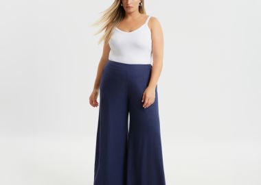 Παντελόνα βισκόζη με λινό - MAT FASHION - 