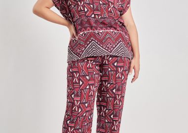 Παντελόνα βισκόζης σε ethnic tribal εμπριμέ -  - 