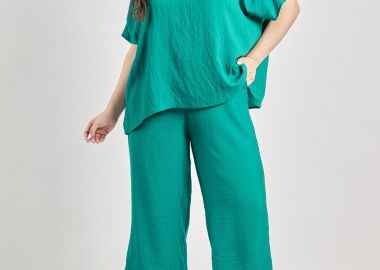 Παντελόνα cropped όψη λινό -  - 