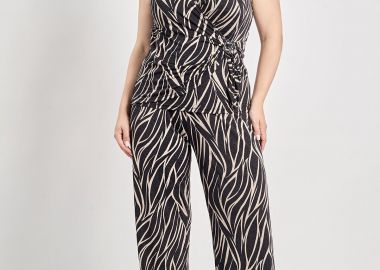 Παντελόνα ελαστική εμπριμέ σε abstract μοτίβο -  - 