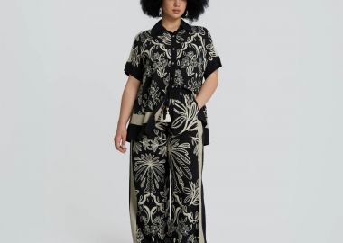 Παντελόνα εμπριμέ βισκόζη - MAT FASHION - 