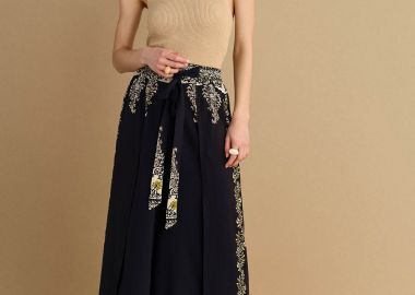 Παντελόνα εμπριμέ με ζώνη - 5206634943354 -  - 