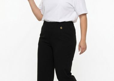 Παντελόνα heavy ελαστική σε μαύρο χρώμα plus size -  - 