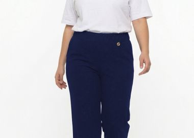 Παντελόνα heavy ελαστική σε μπλε χρώμα plus size -  - 