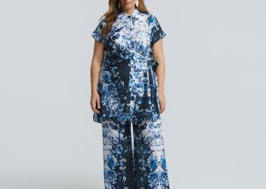 Παντελόνα με floral μοτίβο - MAT FASHION - 