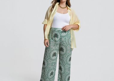 Παντελόνα με palm print - MAT FASHION - 