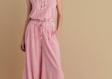 Παντελόνα ριγέ με ζώνη - 5206634956712 -  - 