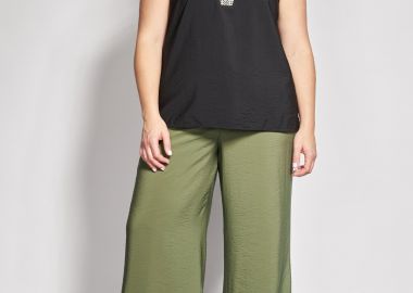 Παντελόνα σε linen look -  - 