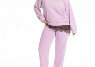 Παντελόνι baby φούτερ σε βιολετί χρώμα -  - 