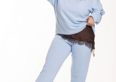 Παντελόνι baby φούτερ σε σιέλ χρώμα -  - 