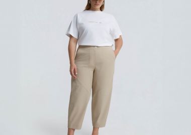 Παντελόνι barrel με ελαστική μέση - MAT FASHION - 