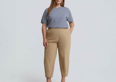 Παντελόνι barrel με λάστιχο στη μέση - MAT FASHION - 