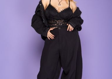 Παντελόνι Barrel με νερβιρ σε μαύρο χρώμα plus size -  - 