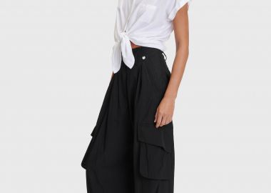 Παντελόνι cargo με paperbag μέση - 5206634931443 -  - 