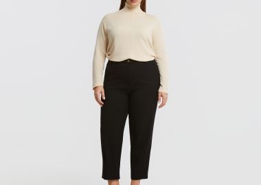 Παντελόνι carrot μονόχρωμο - MAT FASHION - 