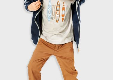 Παντελόνι chinos για αγόρι - ΣΟΚΟΛΑΤΙ 12-225105-2 - energiers - 