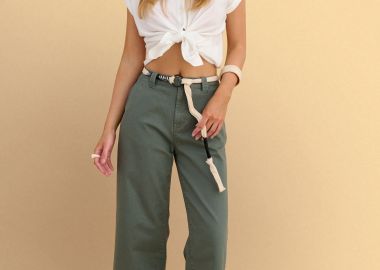 Παντελόνι crop με ζωνάκι - 5206179084451 -  - 