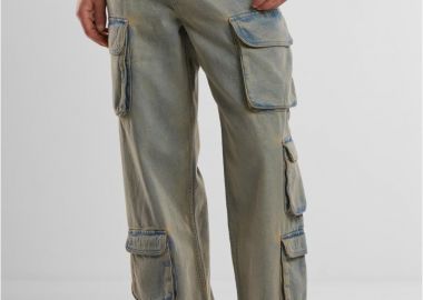 Παντελόνι Denim Cargo TB7322 Urban Classics new light blue dirty washed - Urban Classics - 