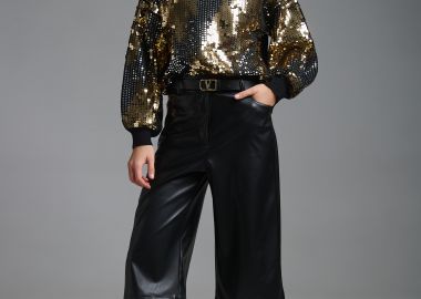 Παντελόνι Δερματίνη Ψηλόμεσο Με Κουμπί Kellys -  - 