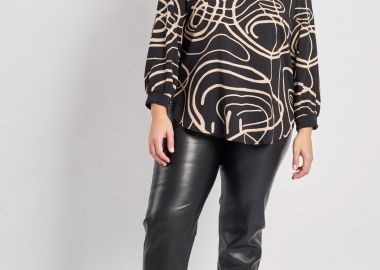 Παντελόνι δερματίνης ψηλόμεσο -  - 