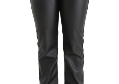 Παντελόνι Δερμάτινο Kendal + Kylie Hogh Rise Flare Side Slit Vegan KKW3912007-BLACK Γυναικείο - Kendal + Kylie - 