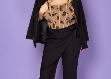 Παντελόνι φάκελος σε μαύρο χρώμα plus size -  - 