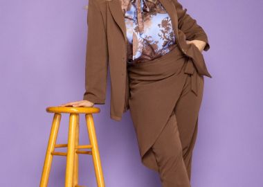 Παντελόνι φάκελος σε σοκολά χρώμα plus size -  - 