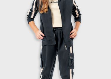 Παντελόνι φόρμας για κορίτσι - ΜΑΥΡΟ 16-225220-2 - energiers - 