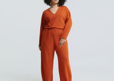 Παντελόνι φούτερ barrel με τσέπες - MAT FASHION - 