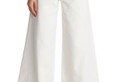 Παντελόνι Jean Ale Wide Leg Με Πλεξούδα 8922975-WHITE Γυναικείο - Ale - 