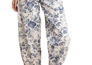 Παντελόνι Jean Attrattivo Barrel Με Φλοράλ Τύπωμα 9922955-WHITE Γυναικείο - Attrattivo - 