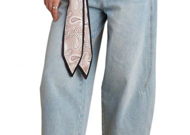 Παντελόνι Jean Attrattivo Barrel Με Φουλάρι 9922957-BLUE Γυναικείο - Attrattivo - 