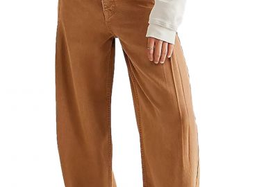 Παντελόνι Jean Free People Old West Slouchy OB1387530-CHOCOLATE LAVA Γυναικείο - Free People - 